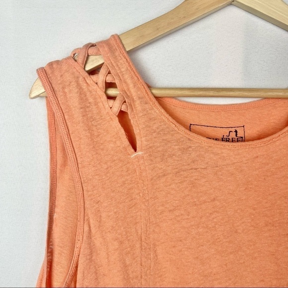 Free People We the Free Summers End Orange Linen Swing Tank Top S - Picture 4 of 6